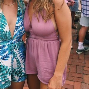 Pink Tie Romper